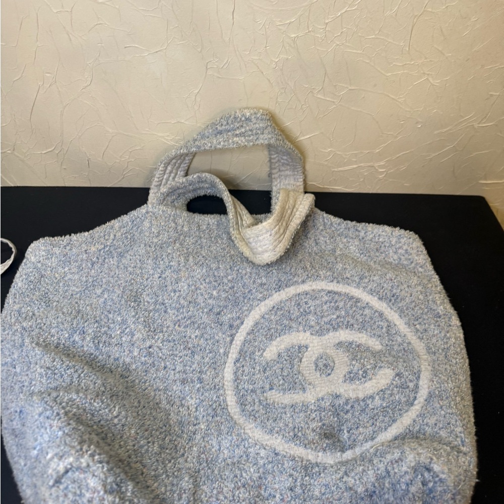 Chanel Blue and White Beach Bag with pouch